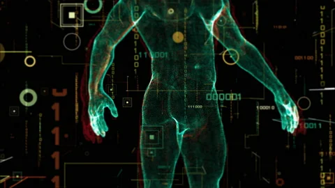 Digital Matrix Body 04 Video stock 160150110