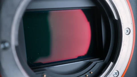 Digital matrix of the camera shot close-up Stock Footage 153380782