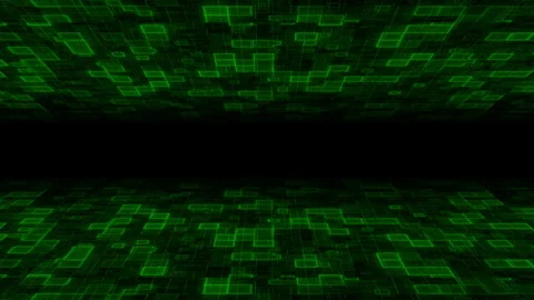 Digital Matrix Circuitry Futuristic Technology with Lines of Data Transfer Stock Footage 347860488