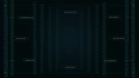 Digital matrix code animation with green data stream loop Stock Footage 347052010