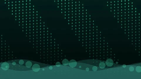 Digital matrix code background animation with falling characters Vídeo Stock 344752246