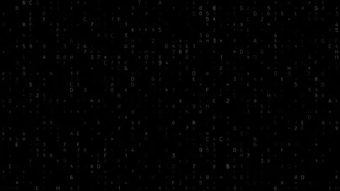 Digital Matrix Code Background with Floating Binary Numbers in Black Canvas Stock Footage 341374330