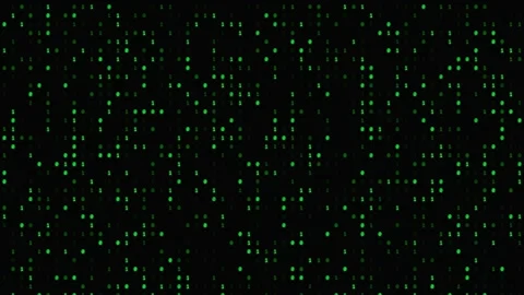 Digital matrix code background with green blinking data Vídeo Stock 344740418