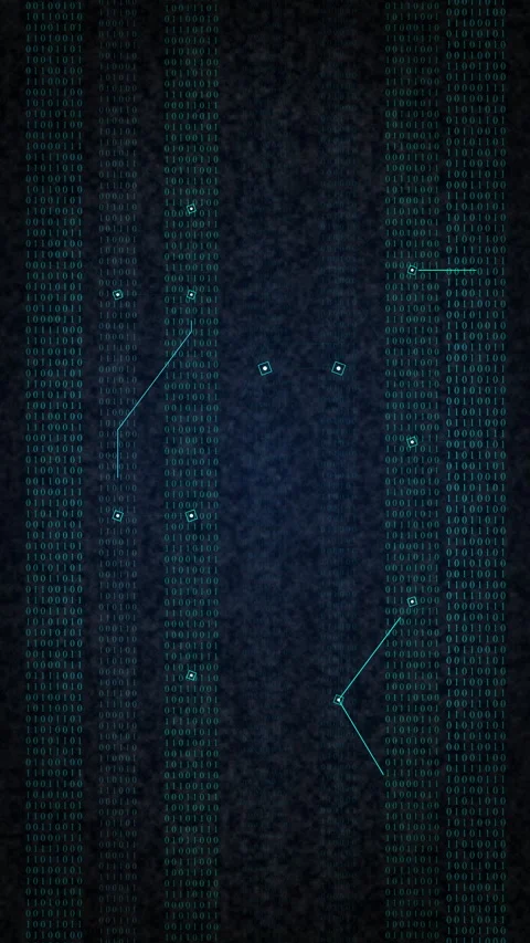 Digital matrix code data stream technology animation cybersecurity background Stock Footage 347562694