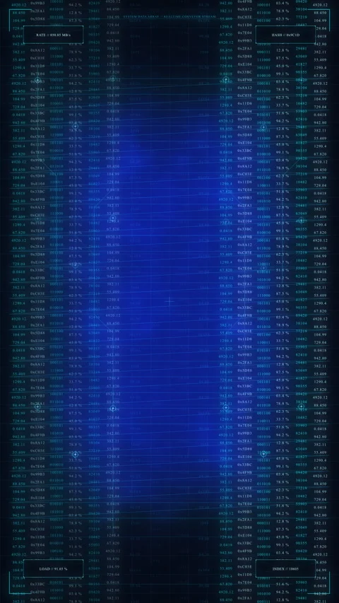 Digital matrix code data stream with binary blue light background Stock-Footage 348331210