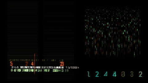 Digital Matrix Code Falling Effects Futuristic Animation Stock Footage 293329933