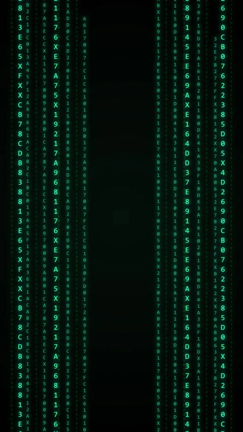 Digital matrix code falling green binary data stream animation loop background Stock Footage 347941789