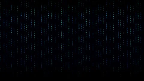 Digital matrix code rain background video loop Vídeo Stock 344740505