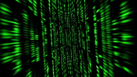 Digital Matrix Code Stream Tunnel Stock-Footage 337943451