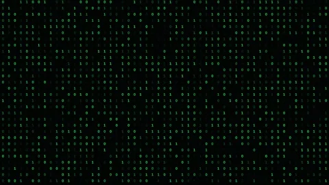 Digital matrix code streaming down screen 4K video Vídeo Stock 344740480