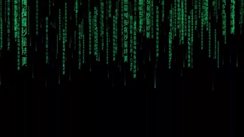 Digital Matrix Cyber Green Falling Code Futuristic Animated Abstract Tech B.. Stock Footage 304423124