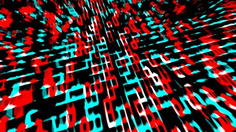 Digital matrix. Data center digital code futuristic information technology. Stock Footage 131808984