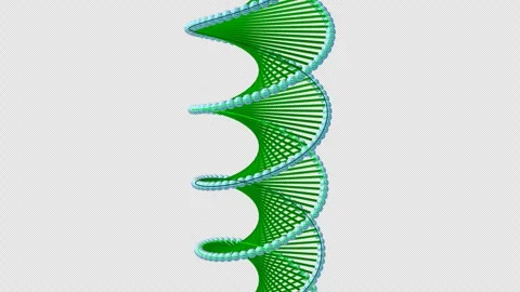 Digital Matrix DNA Helix - Cyber Green 4K Alpha Stock Footage 330155958