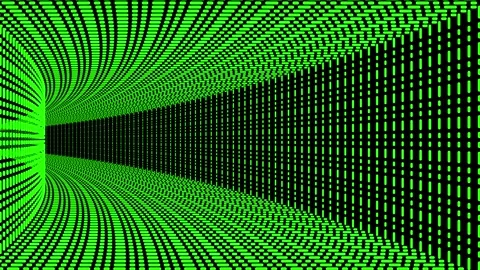 Digital Matrix Green Grid Tunnel Seamless Loop Stock-Footage 337324343
