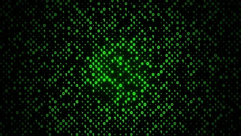 Digital matrix of green ones and zeros falling down and flashing. Binary Stock Footage 238549439