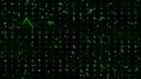 Digital Matrix Grid Neon Numbers Flow, Abstract Tech Background Stock-Footage 320171597