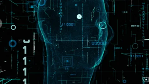 Digital Matrix Head 02 Stock Footage 159610562
