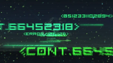 Digital Matrix HUD Interface With Glitch Floating Particle Data Видео 331526821