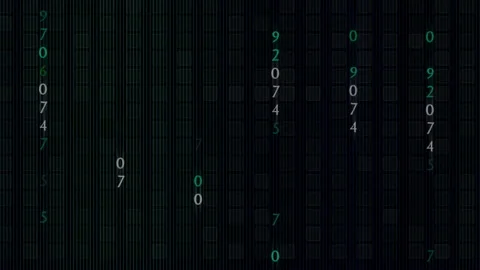 Digital Matrix Numbers Background Over Grid Design Stock Footage 300164869
