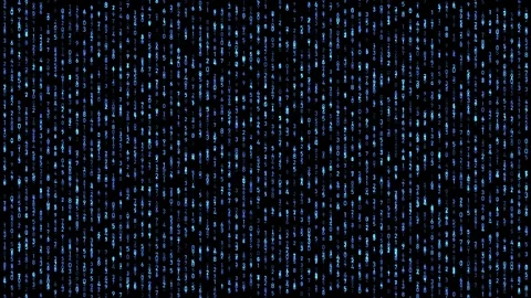 Digital matrix numbers falling down blue Stock Footage 104008647