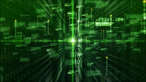 Digital matrix particles and light abstract background. Motion graphics techn Stock Footage 98121239