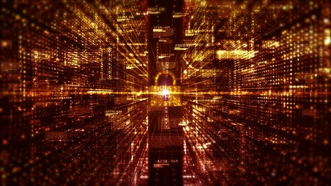 Digital matrix particles and security background. Motion graphics technology Stock Footage 100099674