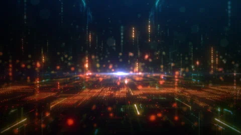 Digital matrix particles, and security background, Technological digital Stock Footage 273283289