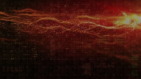 Digital Matrix Particles Grid Stock Footage 74546119