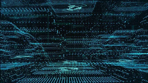 Digital matrix particles, Technology abstract background modern design Stock Footage 85420713