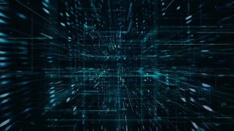 Digital Matrix Pulse, Holographic Data Stream, Digital Data Connection Stock Footage 292307510