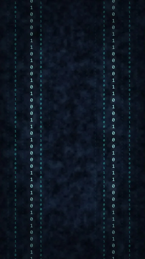 Digital matrix rain binary code falling lines, data stream Stock Footage 347562672