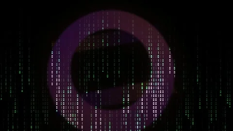 Digital Matrix Rain Circle Animation. Stock Footage 335108131