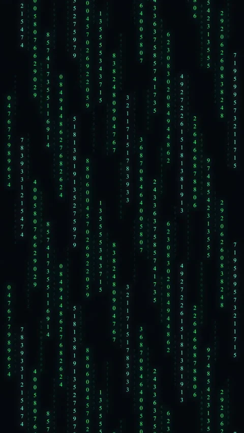 Digital matrix rain data stream looping motion background Stock Footage 347941812