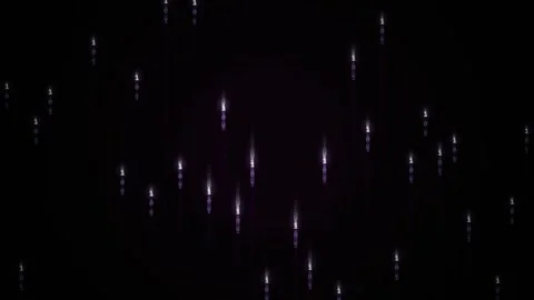 Digital matrix rain with glowing purple and white binary code cascading downward Stock-Footage 347081345