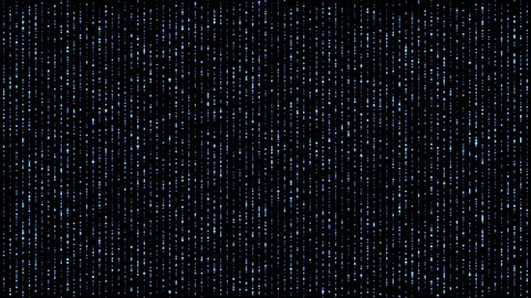 Digital matrix sphere falling down blue Stock Footage