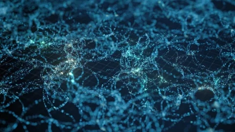 Digital Matrix of Streaming Binary Data - Abstract Blue Technology Background Stock Footage 321551760