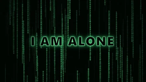 Digital Matrix Style Text Displaying I Am Alone Concept. Stock Footage 336620477