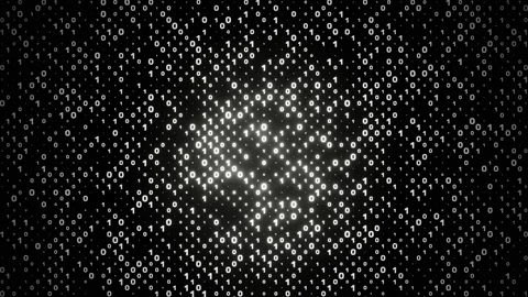 Digital matrix of white ones and zeros falling down and flashing. Binary Stock Footage 238550027