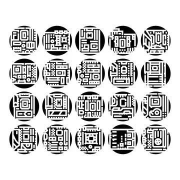 Digital maze patterns creating abstract circuit board designs Ilustração Stock
