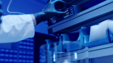 Digital Measuring Device in Quality Control, Industrial Station, Close Up Shot Видео 341487755