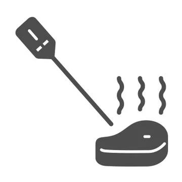Digital meat thermometer solid icon, bbq concept, kitchen smart steak Stock Illustration