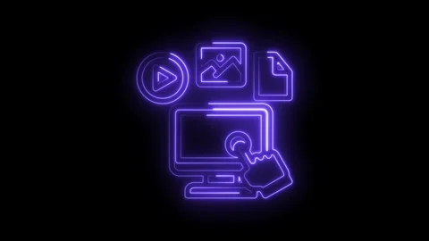 Digital media management interface with play button image file and document Stock Footage 333956105