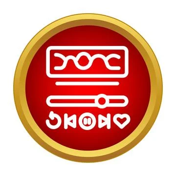 Digital media player interface controlling audio with waveform Stock Illustration