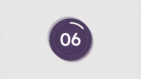 Digital media production neumorphic animated countdown on dark background Stock Footage 340286168