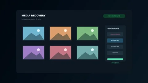 Digital media recovery software interface animation Vídeo Stock 346981805