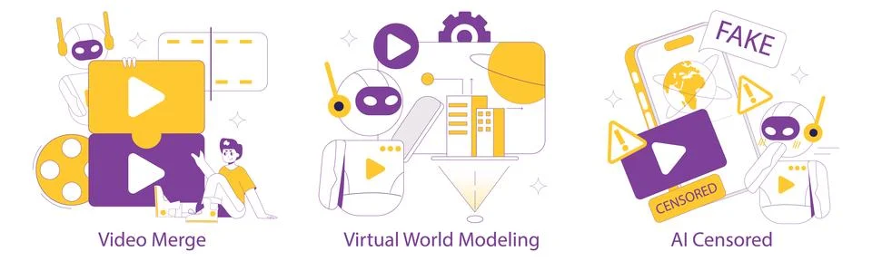 Digital Media Set. Vector illustration. Stock Illustration