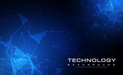 Digital media technology blue background, online cyber technology algorithm tech 库存插图