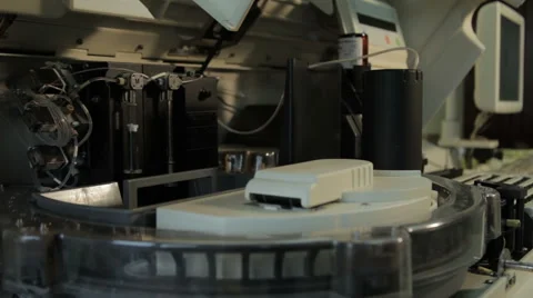 Digital medical device for sample analysis working in laboratory, close up. 스톡 동영상 52267951