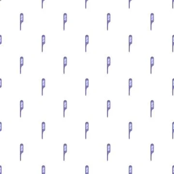 Digital medical thermometer pattern on white background Stock Illustration
