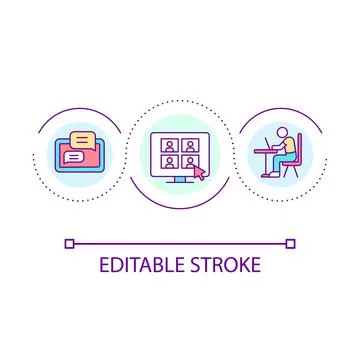 Digital meeting loop concept icon Stock Illustration